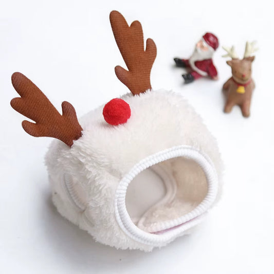 Christmas Pet Hat Cute Cartoon Antlers Saliva Towel for Dog Cat Dress up Supplies Scarf Autumn and Winter Clothes Pet Accessory